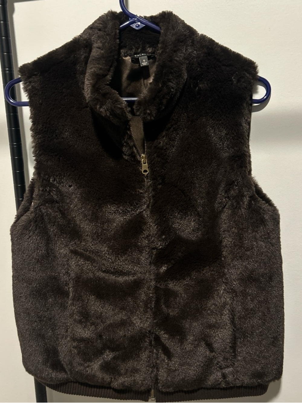 Talbots Fabulous Plush Faux Fur Vest in Deep Chocolate